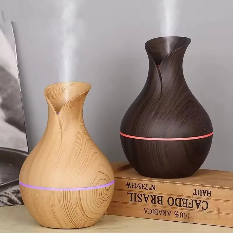 Wood Accent Compact Desk & Bedroom Essential Diffuser (USB)