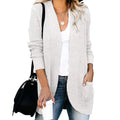 Soft Knit Curve-Pocket Sweater Cardigan