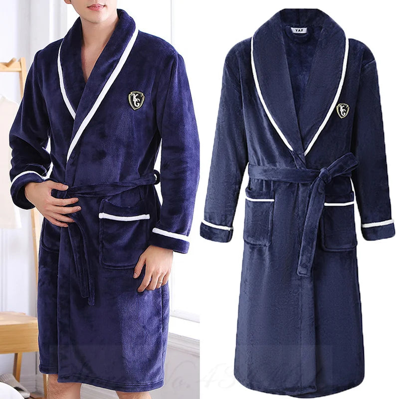 Ultra-Cozy Flannel Kimono Lounge Robe