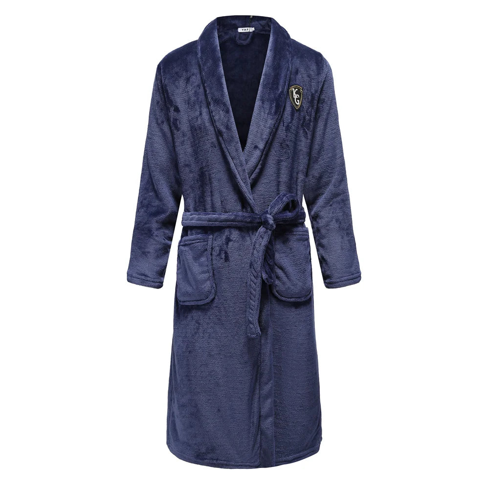 Ultra-Cozy Flannel Kimono Lounge Robe