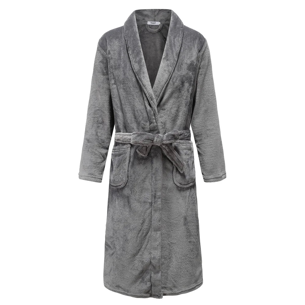 Ultra-Cozy Flannel Kimono Lounge Robe