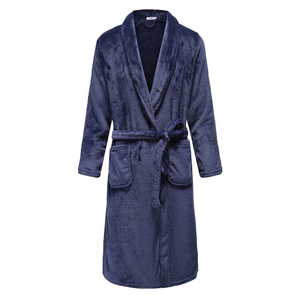 Ultra-Cozy Flannel Kimono Lounge Robe