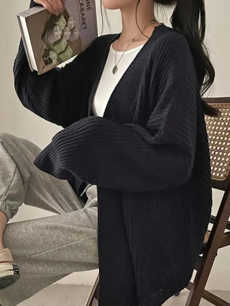 Seoul Slouch Open-Front Cardigan