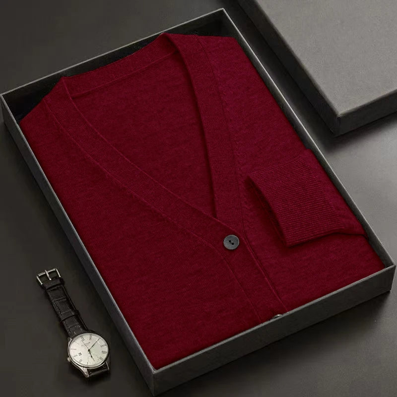 Men's Classic V-Neck Knitted Cardigan Sweat (4 Pack)
