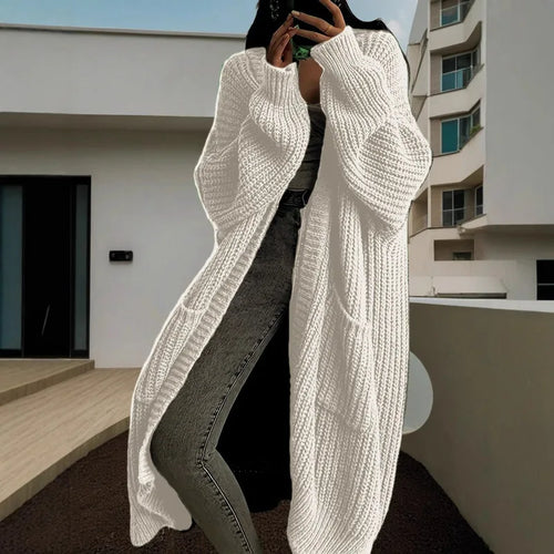 Autumn Luxe Oversized Open-Front Duster Coat