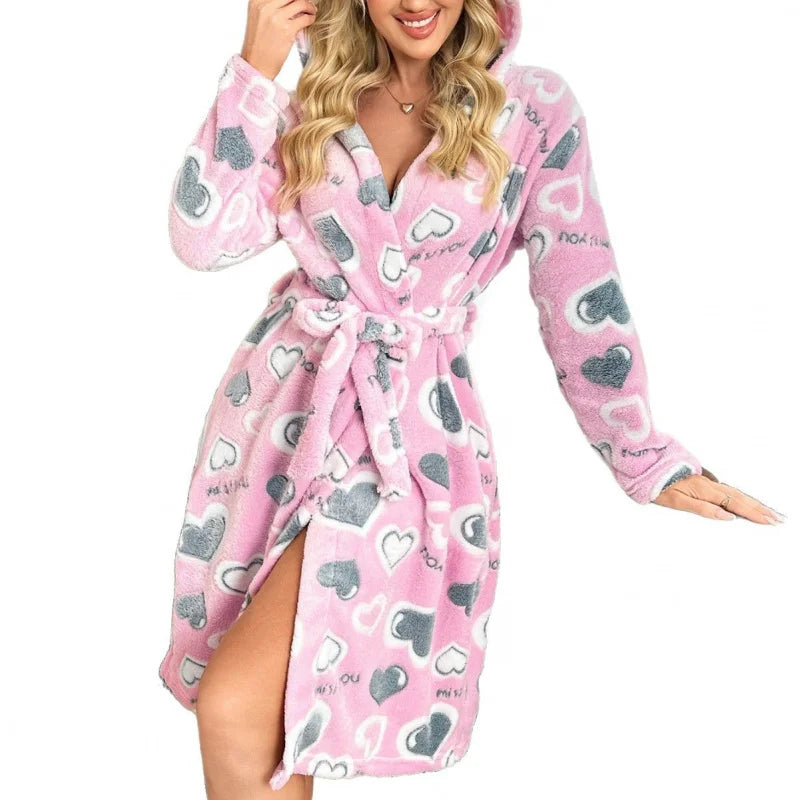 Serene Autumn Double-Side Fleece Robe