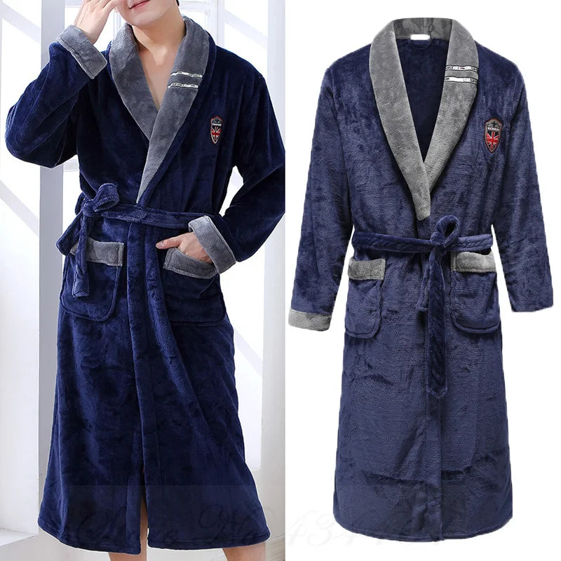 Ultra-Cozy Flannel Kimono Lounge Robe