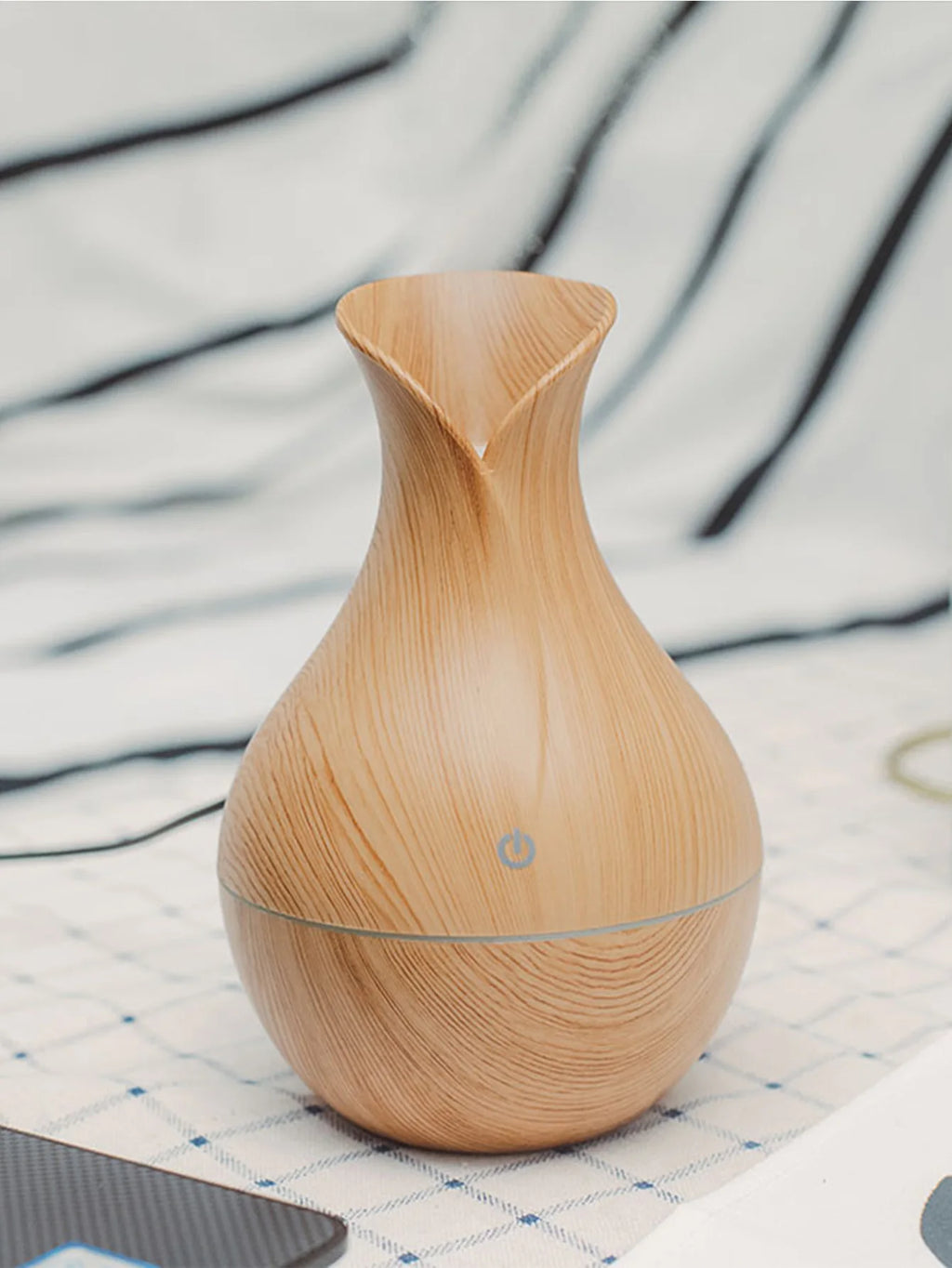 Wood Accent Compact Desk & Bedroom Essential Diffuser (USB)