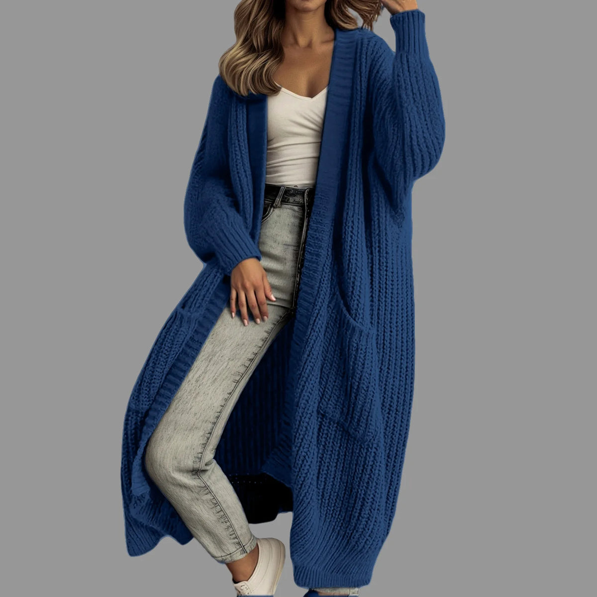 Autumn Luxe Oversized Open-Front Duster Coat
