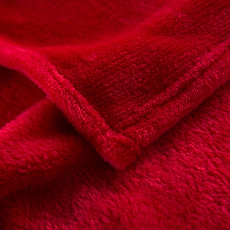 Haven Crimson Plush Throw Blanket